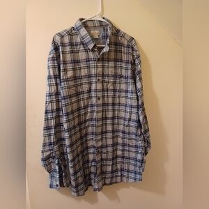 Bob Timberlake plaid XLT button up gray navy green long sleeve shirt (092524E)